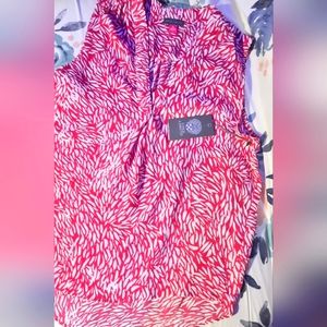 Sleeveless pink&white Blouse